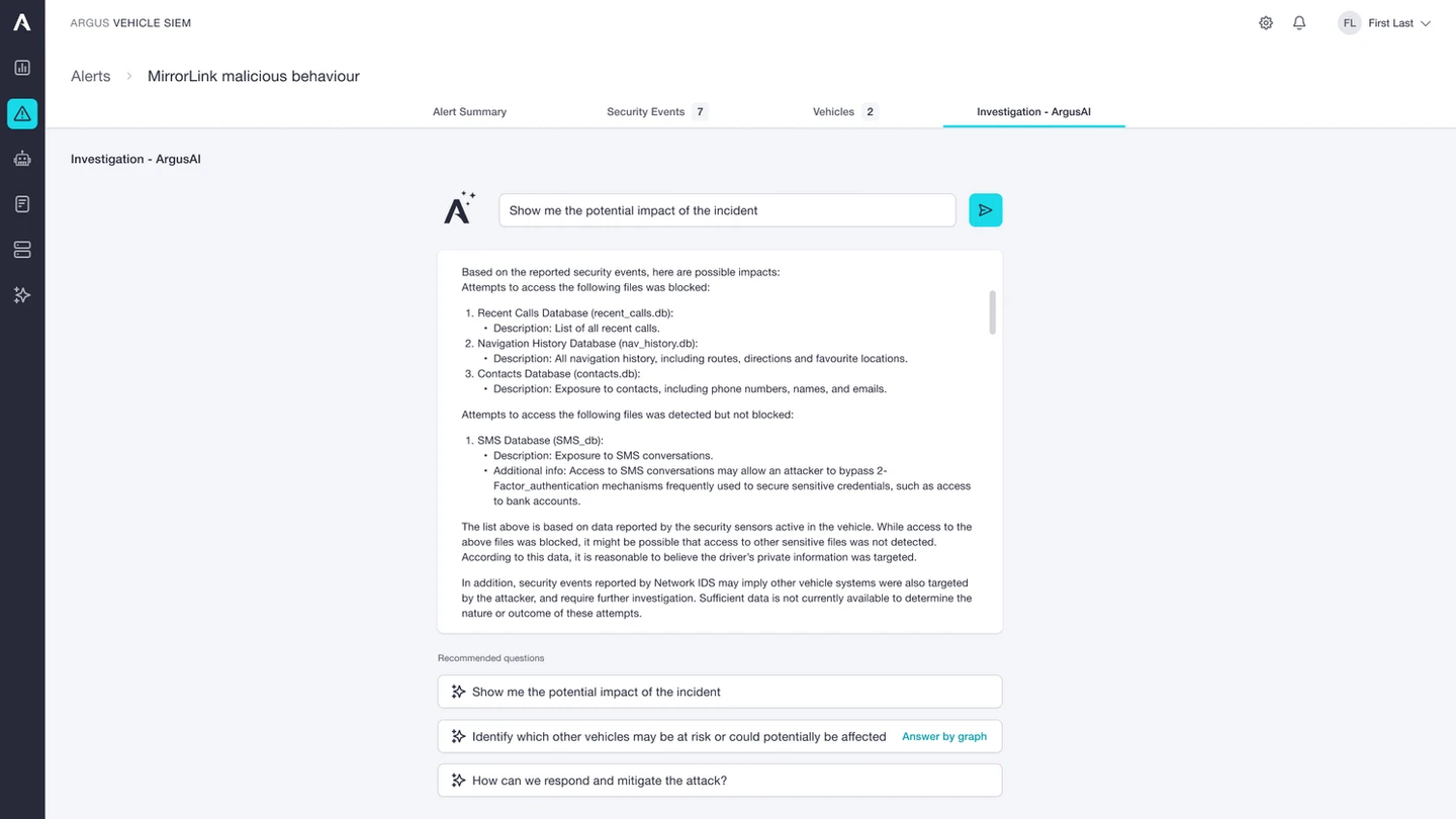 Impact assessment view
