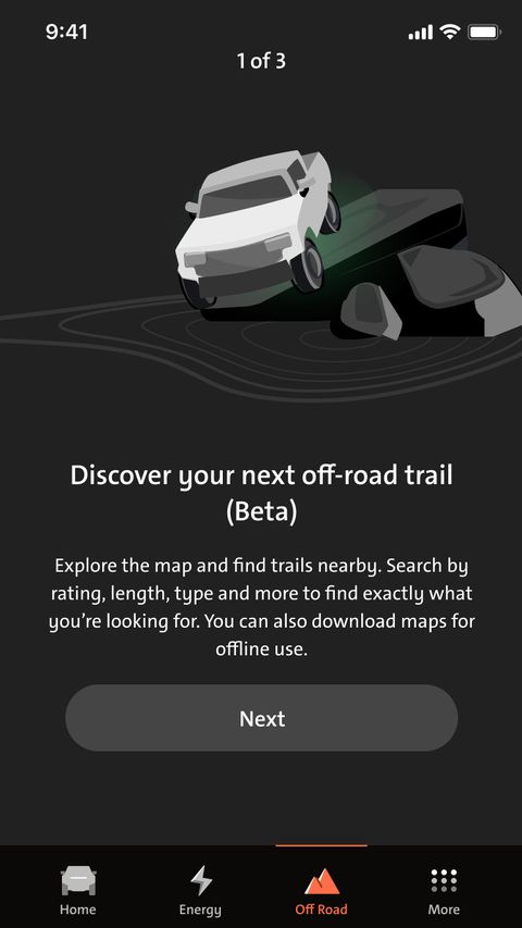 Hummer EV app — discover off-road trails